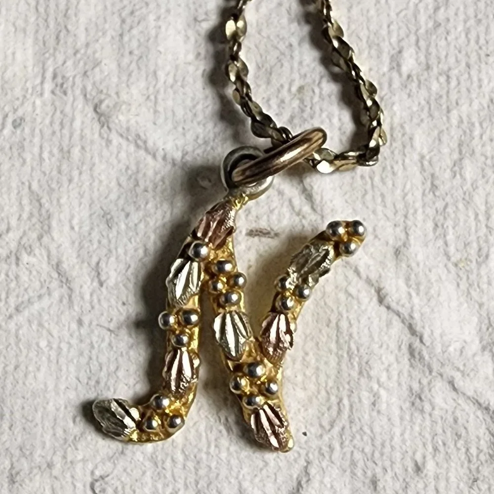 Black Hills Gold Initial Necklace - Picture 3 of 6